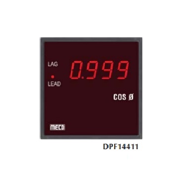 4 Digit 1 Phase 1 Element 2Wire Power Factor Meter TRMS DPF14411 (144X144mm) Range: 1A -  5A, 110 - 230V (Any One Only) (with Built-in Transducer)