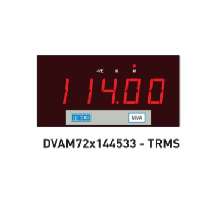 5 Digit 3 Phase 2 Element 3Wire VA Meter (with Built-in Transducer) â€“TRMS DVAM72X144533(72X144mm) Range: 50.8V - 96.2V AC (Max.) (PH - N)With Auxiliary Power 85-265V AC-DC