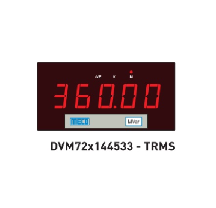 5 Digit 3 Phase 3 Element 4Wire VAR Meter (with Built-in Transducer) TRMS DVM72X144533(72X144mm) Range: 0.1A to 1.2A (Max.)With Auxiliary Power 85-265V AC-DC