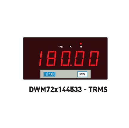 5 Digit 3 Phase 3 Element 4Wire Watt Meter (with Built-in Transducer) â€“TRMS DWM72X144534(72X144mm) Range: 50.8V - 96.2V AC (Max.) (PH - N)With Auxiliary Power 85-265V AC-DC
