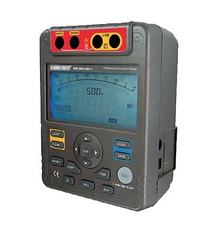 Kusam Meco KM 2805 MK-1-5 Kv Insulation Resistance Tester with Data Logging, PI & DAR measurements.