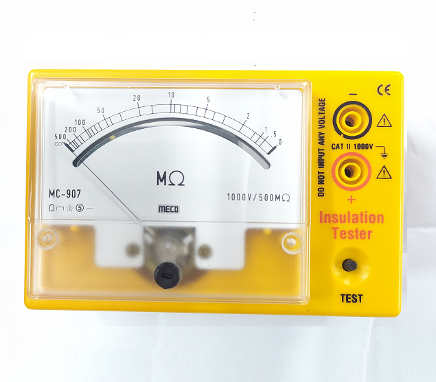 MECO MC907BA 1000V-500MÎ© Analog Insulation Tester with Battery Adaptor