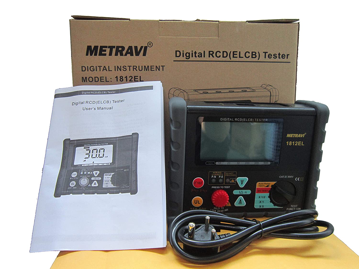 Metravi 1812EL Digital RCD/ELCB Tester with Current rating up to 500mA