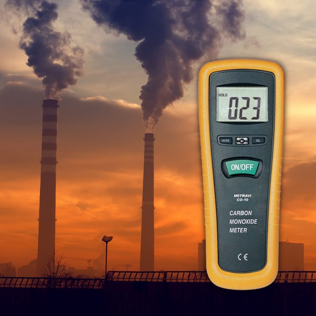 Metravi CO-10 Carbon Mono Oxide Meter/Detector with Audio & Buzzer Alarm