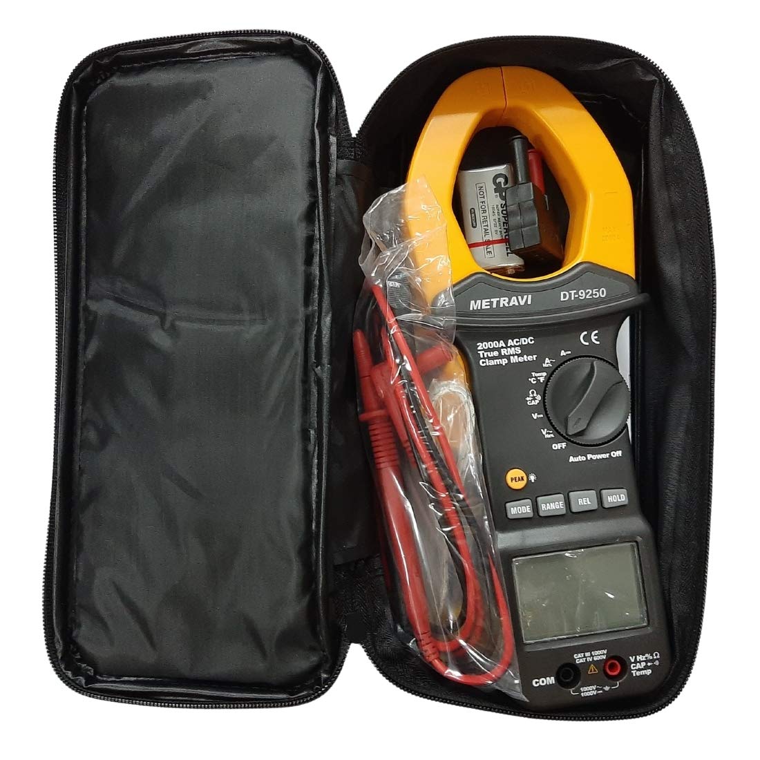 Metravi DT-9250 Big-jaw TRMS AC/DC Clamp Meter 2000A, Fully-protected